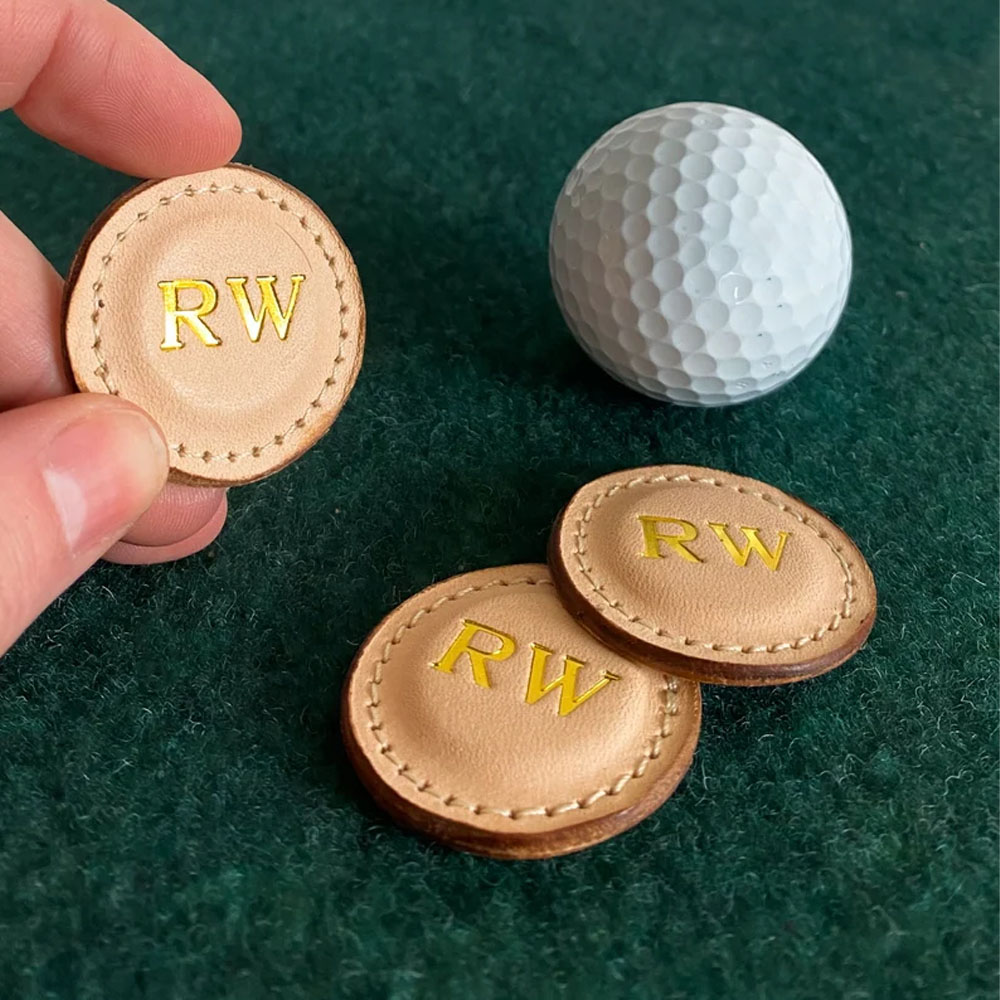 Premium Leather Golf Ball Marker Set of 2!