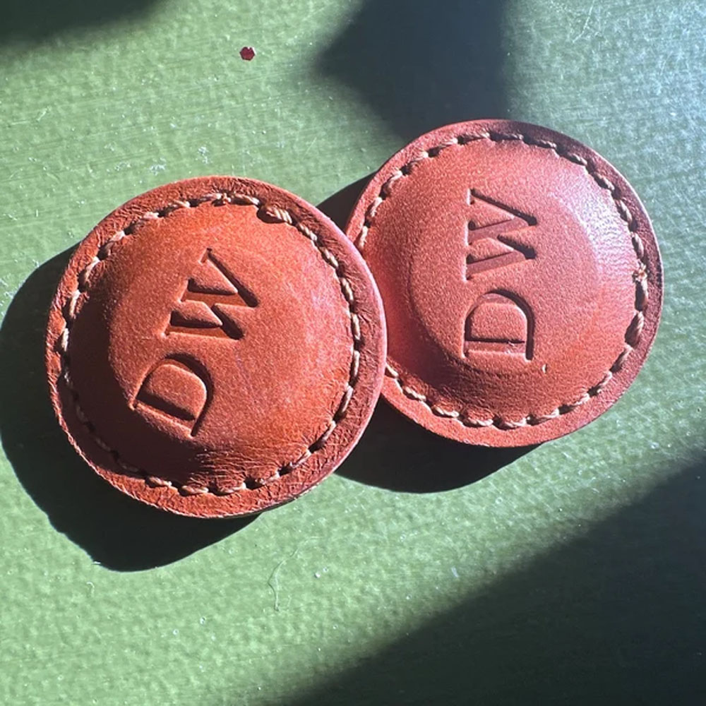 Premium Leather Golf Ball Marker Set of 2!