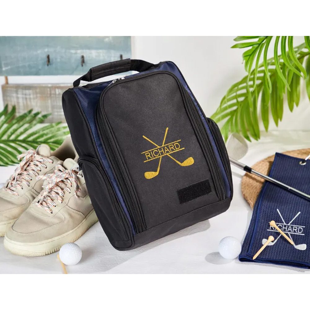 Personalized Golf Shoe Bag,Groomsman Gift for Golfers&Golf Lovers,Monogrammed Canvas Shoe  Bag,Sport Shoe Bag,Cleat Bag,Christmas Gifts