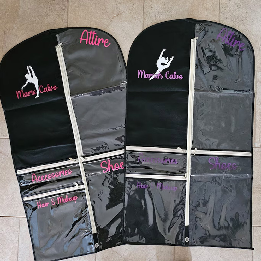 Personalized Cheer Dance Garment Storage Bag for Dancer Uniform, Ballet Dance Competition Must Haves, Clear Garment Bag for Hanging Clothes, Gift for Women