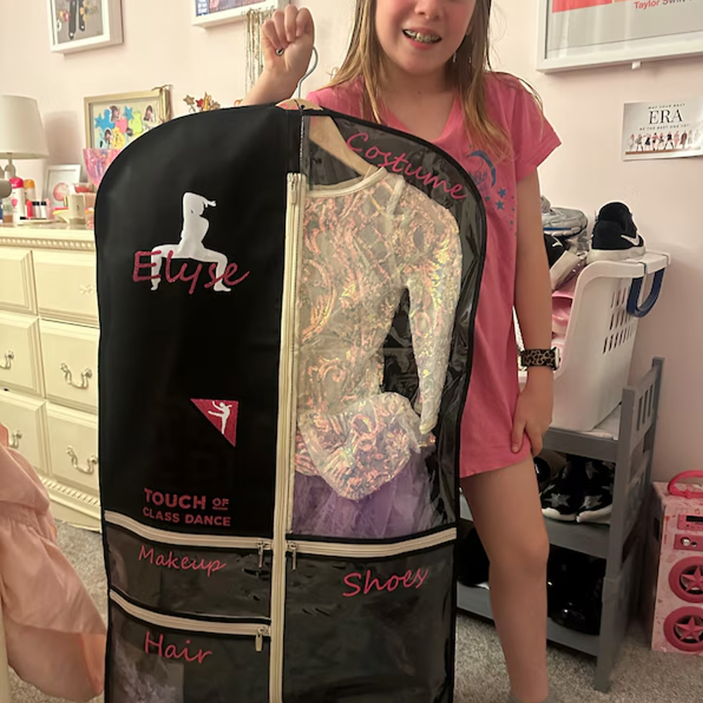 Personalized Cheer Dance Garment Storage Bag for Dancer Uniform, Ballet Dance Competition Must Haves, Clear Garment Bag for Hanging Clothes, Gift for Women