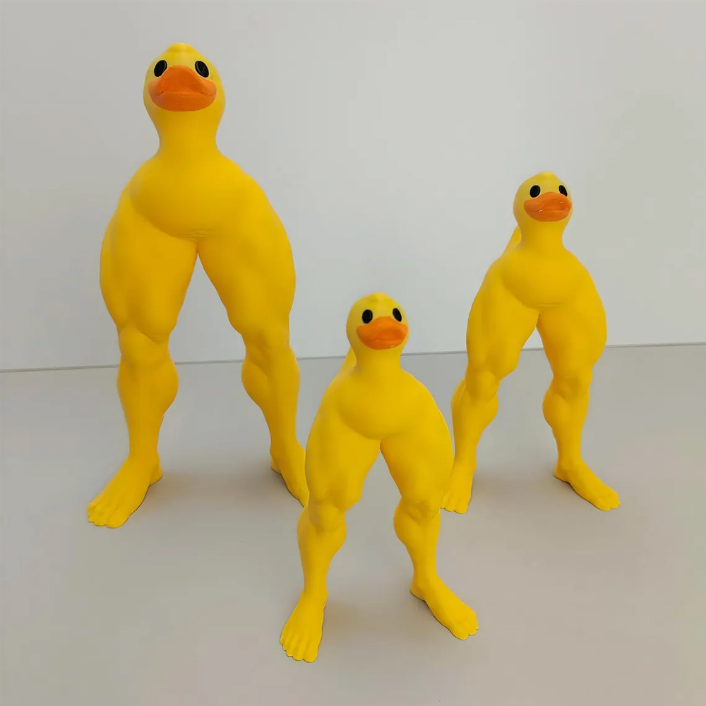 3D Printed Funny Dash Duck, Muscular Legs Duck Meme, Never Skip Legs Day, Cruise and Jeepin Duck