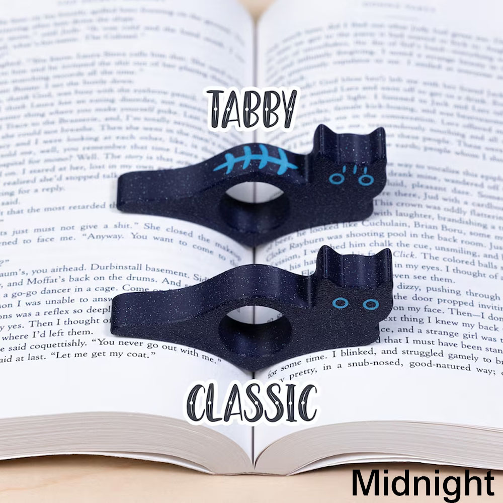 Custom Cat Thumb Book Page Holder, Black Cat, Gift For Bookworms, Book Club Gifts, Book Accessory