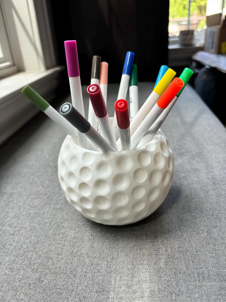 Personalized 3D Printed Golf Ball Pen，Pencil Holder, Home Decor, Golf Gifts