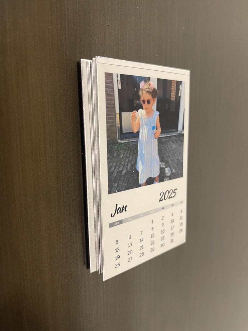 💖Buy 2 Free Shipping💖2025 Custom Family Photo Calendar Magnet, Personalised Fridge Magnet Keepsake, Christmas Gift for Your Kitchen with Your Photos