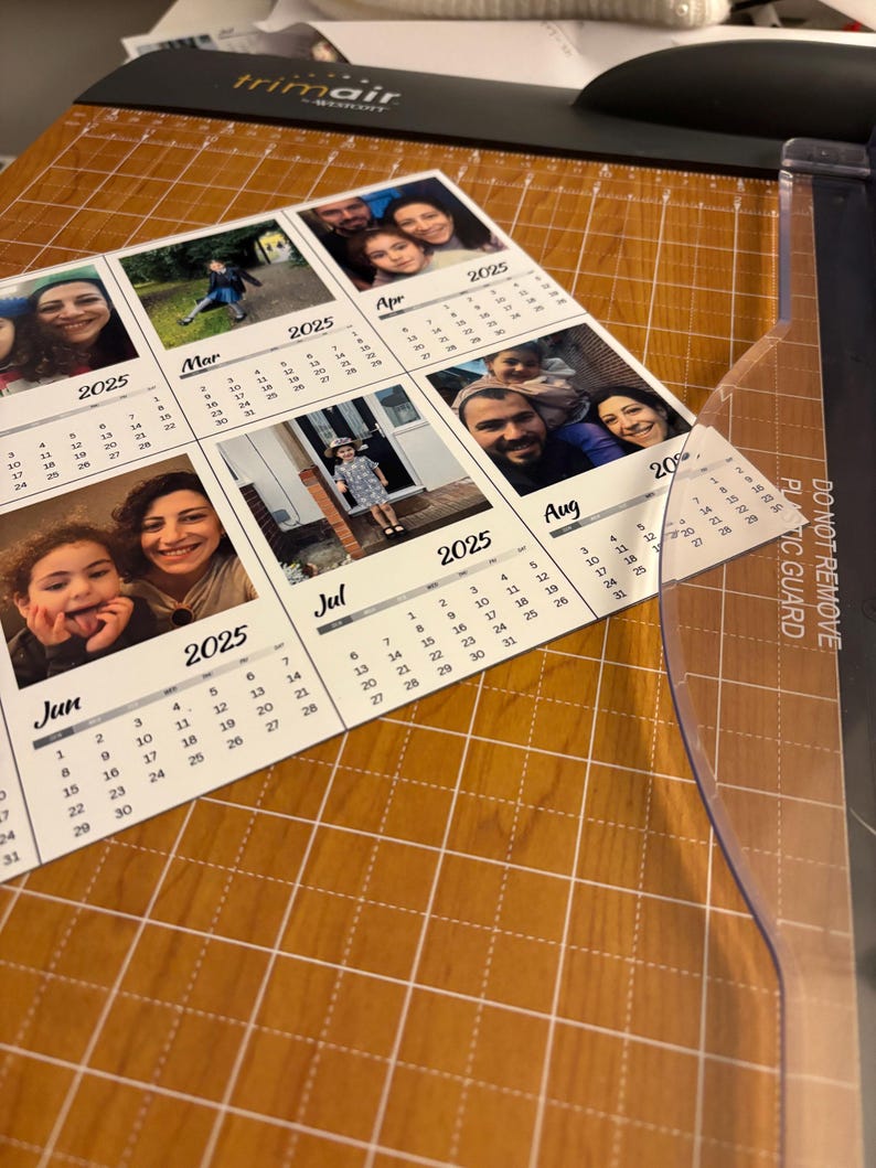 💖Buy 2 Free Shipping💖2025 Custom Family Photo Calendar Magnet, Personalised Fridge Magnet Keepsake, Christmas Gift for Your Kitchen with Your Photos