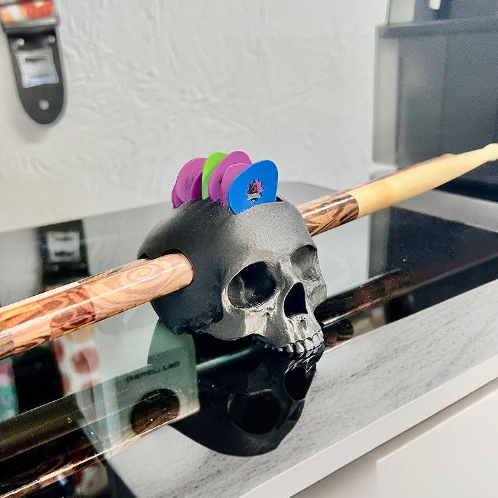 Skull Guitar Pick and Drumstick Holder