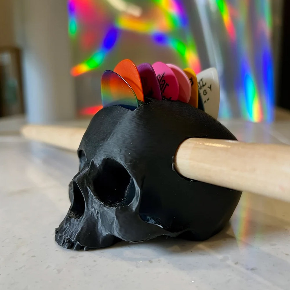Skull Guitar Pick and Drumstick Holder