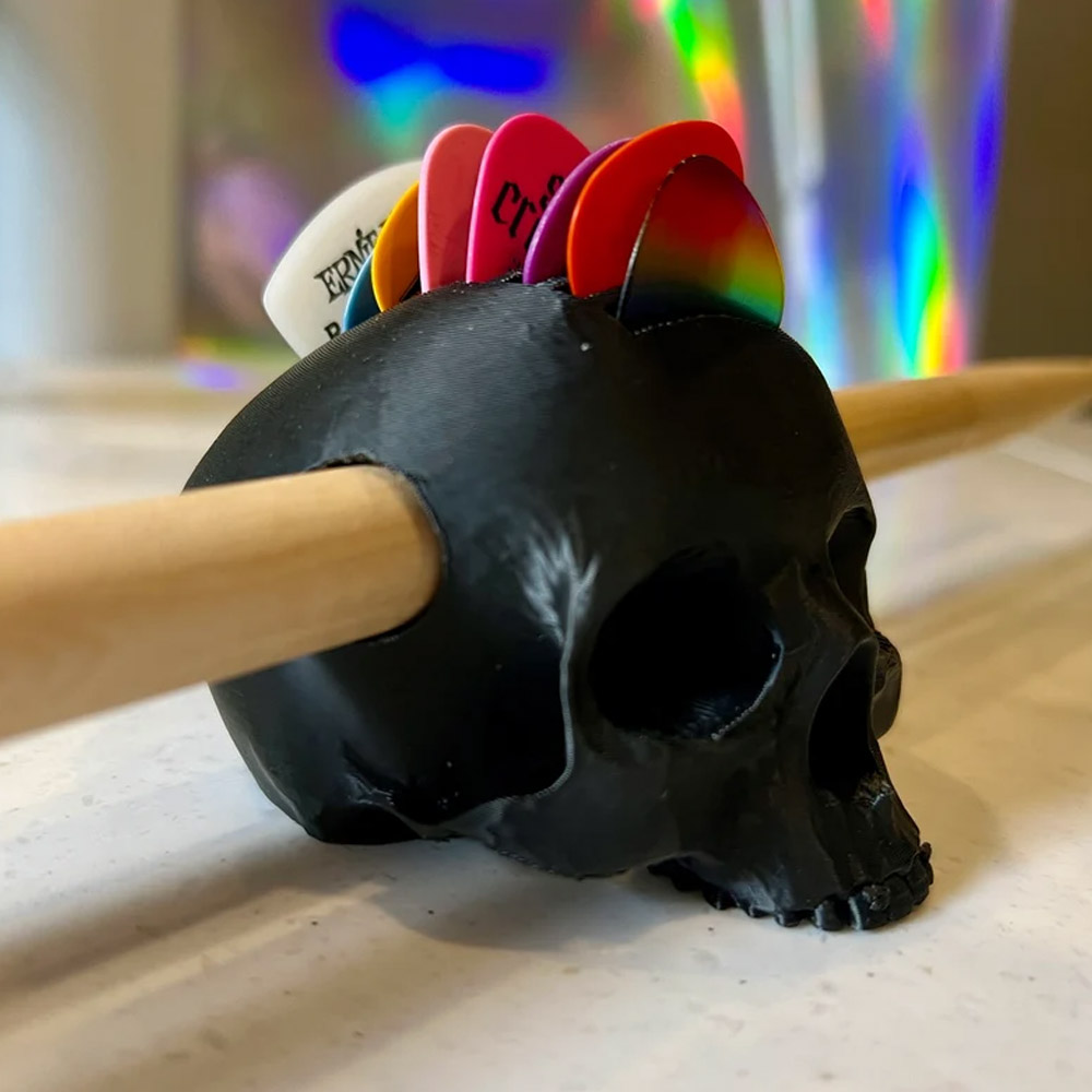 Skull Guitar Pick and Drumstick Holder