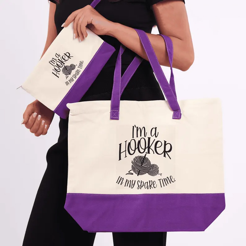 I'm a Hooker In My Spare Time Tote Bag, Hooker for Life Funny Tote Bag, Gift for Crocheters, Mother's Day Present, Tote Bag For Mother's Day