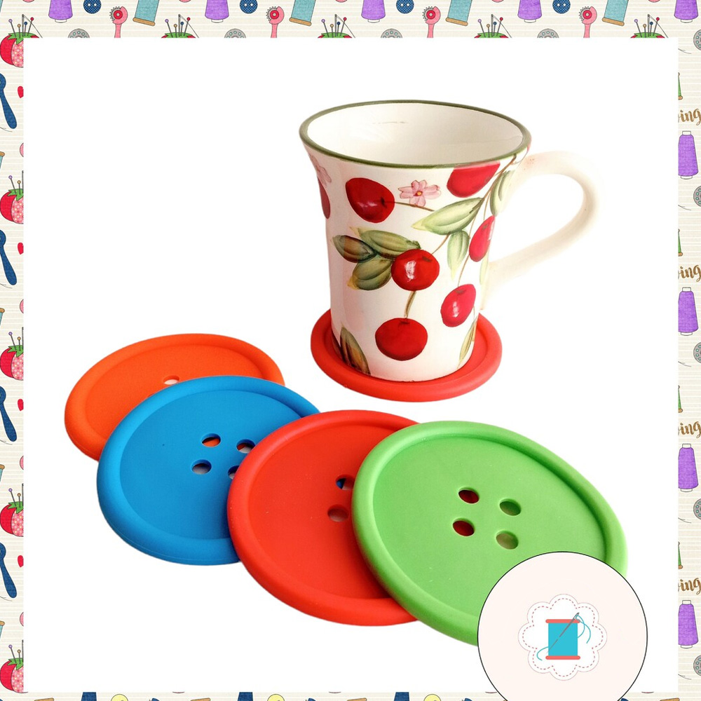 (Set of 2pcs)Giant Button Coaster, Sewing Room Decor, Sewing Gifts