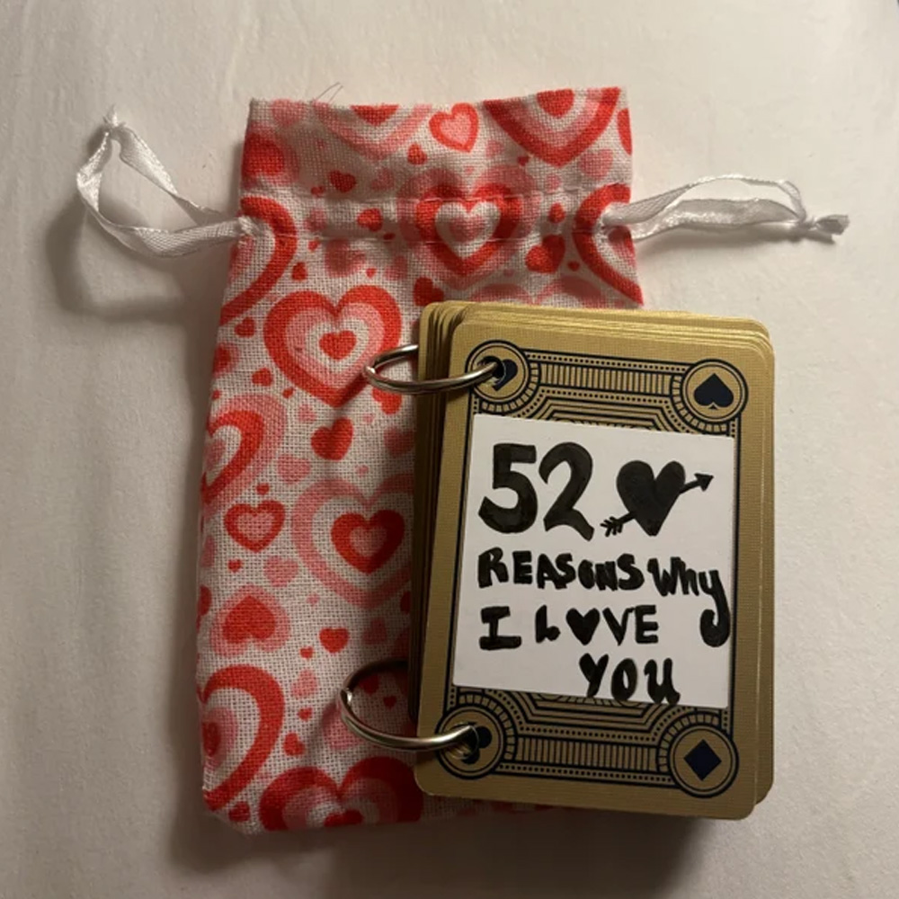 Customized Gift for Boyfriend/Girlfriend, Personalized Blank Playing Cards Gift Card Book, Anniversary Long Distance Relationship Gifts for Women Men
