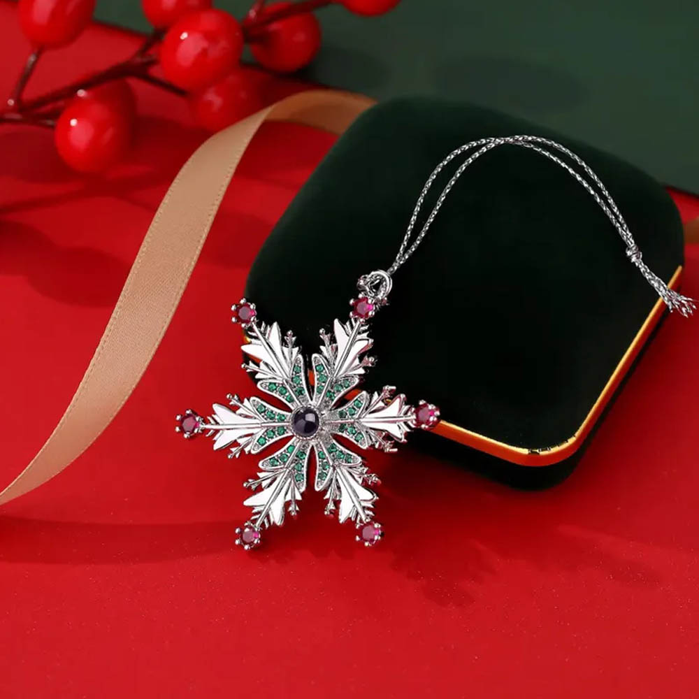 Personalized Christmas Projection Hanging Ornament, Family Photo Ornaments, Snowflake Decoration, Family Memorial Christmas Ornament
