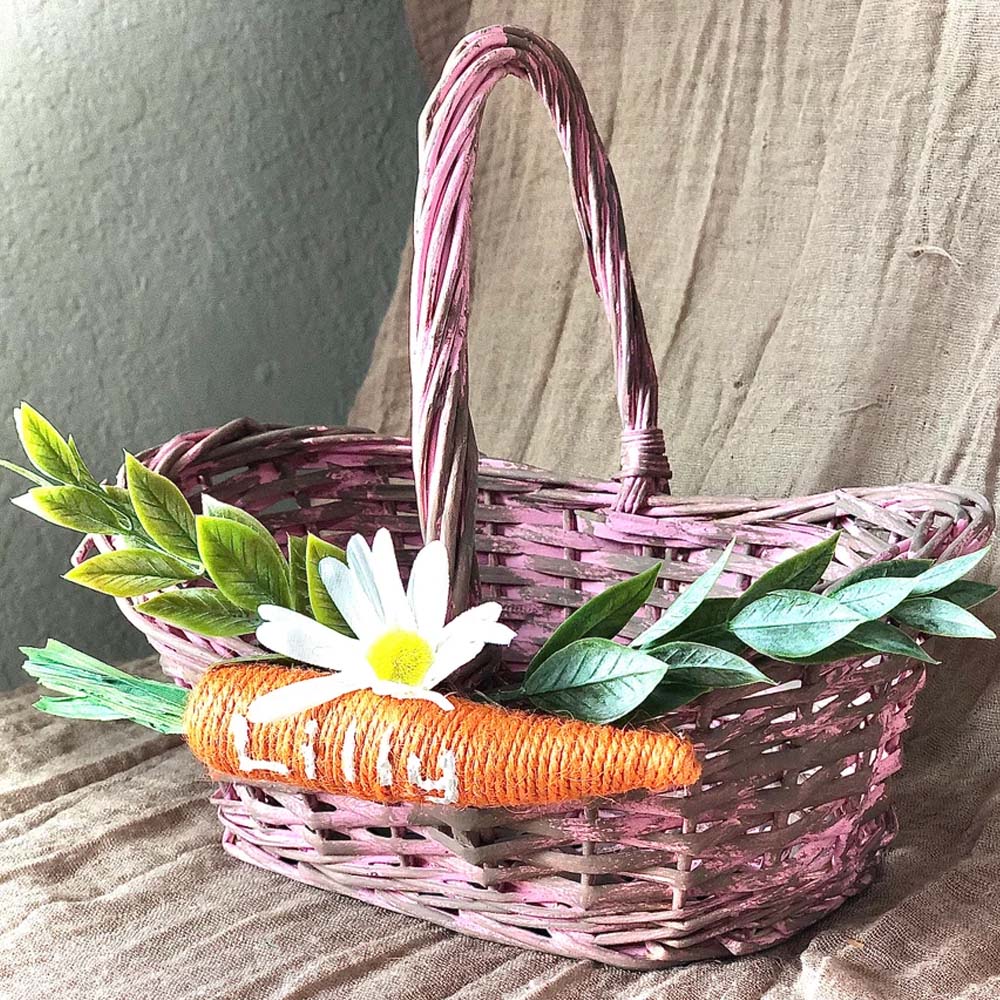 Custom Easter Basket Carrots, Wicker Easter Baskets Personalized for Boys And Girls, Easter Basket Tags, Carrot Name Tags for Basket Easter Decor