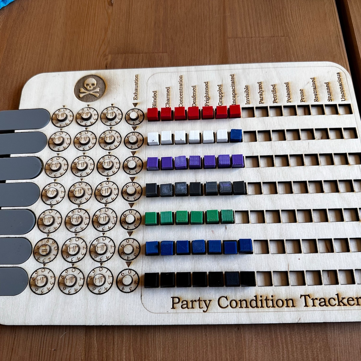 DND Handmade Wooden HP, Status, Condition Tracker for D&D, DM Gift, Dungeons and Dragons 5e and Roleplaying Games, Read Description