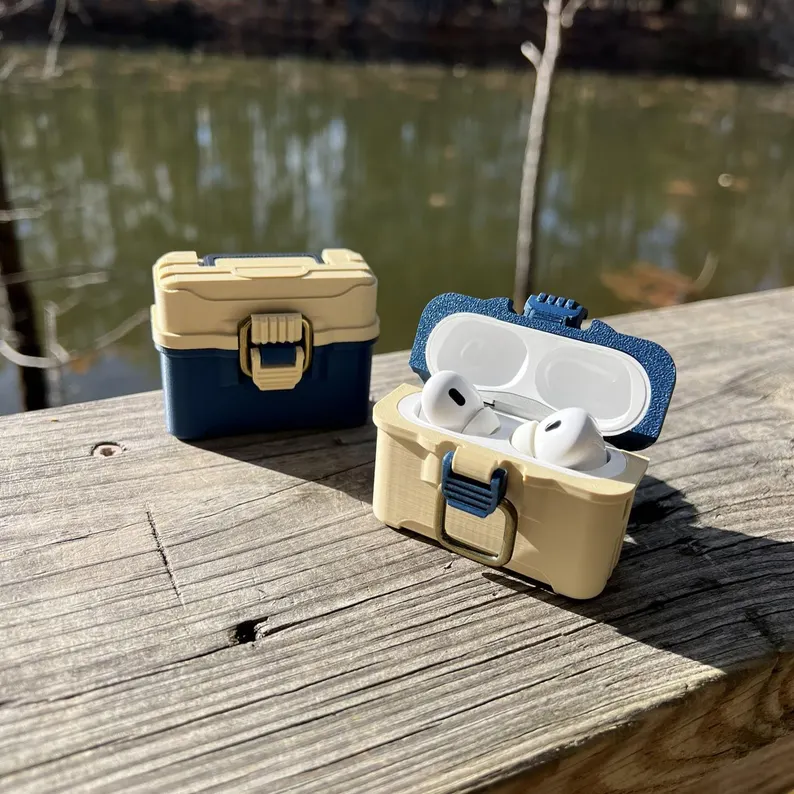 Personalized Fishing Tackle Box AirPods Pro Case, Outdoor Angler Edition, Secure Latch Design, Tackle Box, Fishing Lover, Bass Fishing, Angler Gift