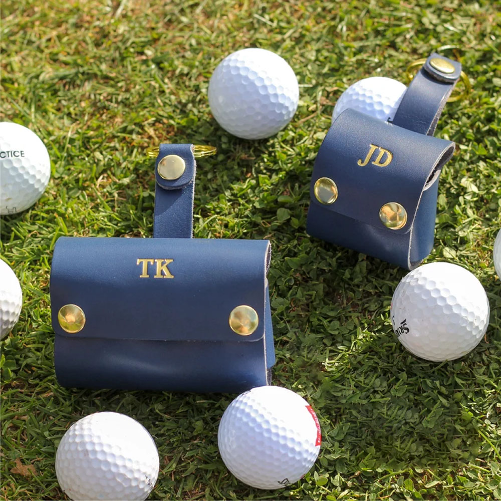 Personalised Golf Ball Holder Handmade Accessories Gift, Custom Golf Bag, Golf Ball Bag, Golf Ball Case, Golf Ball Pouch, Leather Golf Pouch