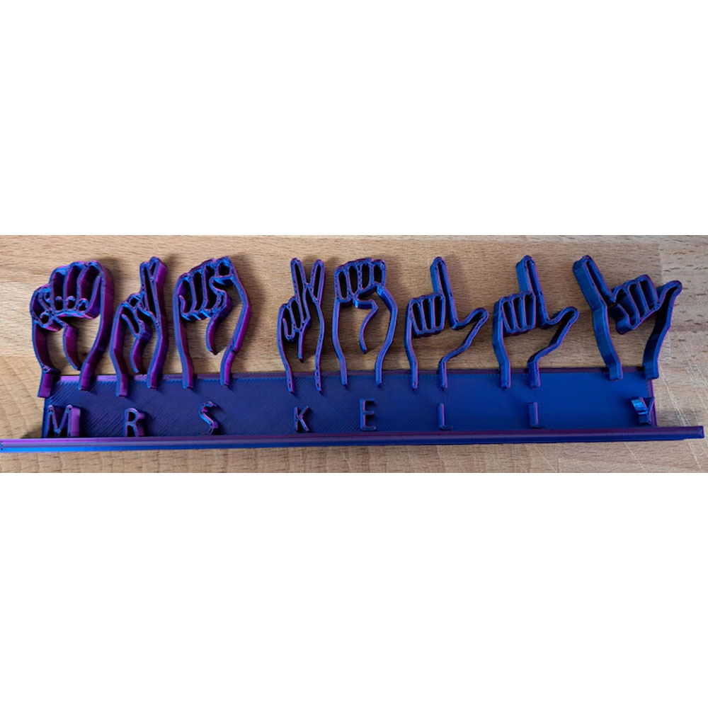 Customizable ASL Name Plate,Desk Name Plate,American Sign Language Name Plate,Birthday Gifts ,Teacher gifts,Therapist gifts