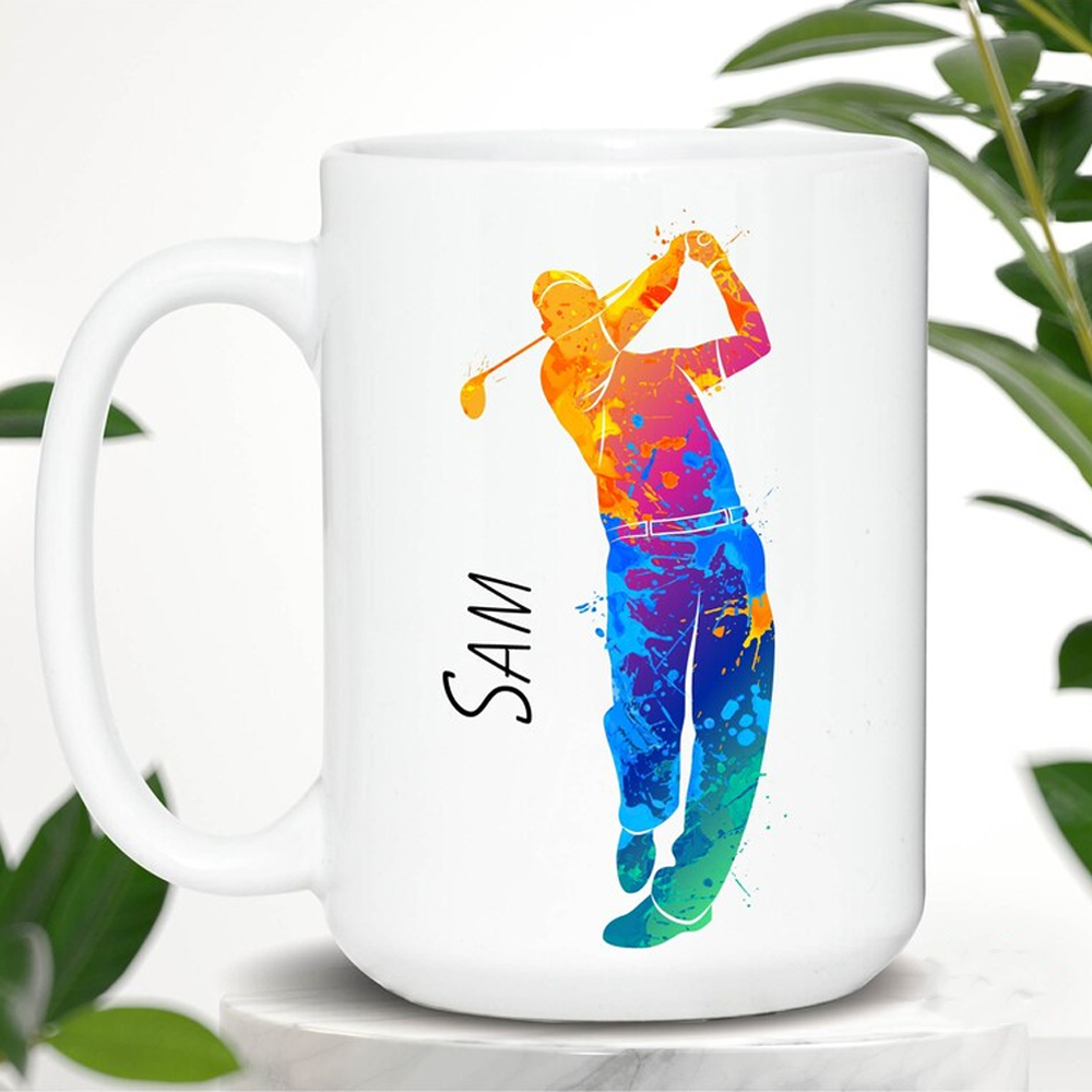 Personalized Custom Golfer Coffee Mug, Golfer Gift, Golf Coffee Cup for Golf Fans Great Gift for Golfers, Dad by Par