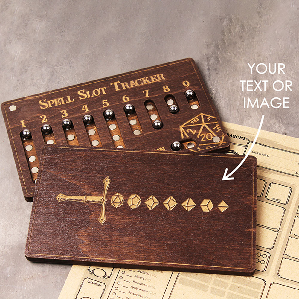 Spell Slot Tracker, DND Spell Tracker, D&D Magnetic Spells Tracker, Dungeons and Dragons Wooden Spell Tracker, Personalized Spell Tracker