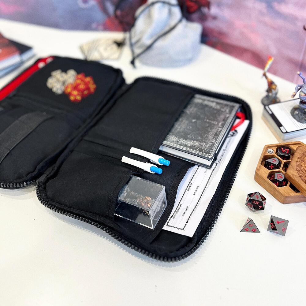 Dungeons And Dragons Zip Up Organiser, Dungeon Master Gift, D And D Dice Bag, D&D Tabletop Game Storage