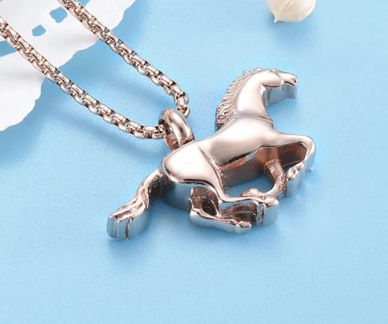 Custom Cremation Keepsake,Horse Running Urn,Ashes Memorial Necklace,Urn Necklace,Pet Loss memorial ,Pet Keepsake Necklace,Pet Urn Necklace-Memorial