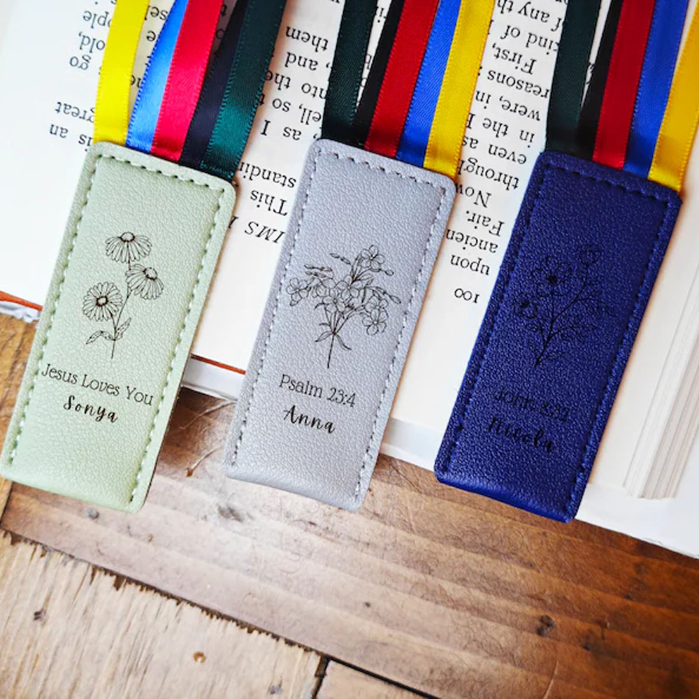 Personalized Bible Verse Name Multi Page Leather Bookmark Unique Christian Gifts