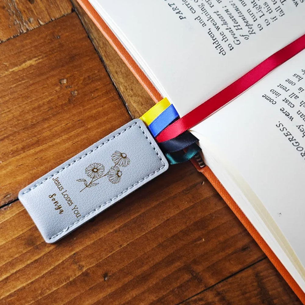 Personalized Bible Verse Name Multi Page Leather Bookmark Unique Christian Gifts