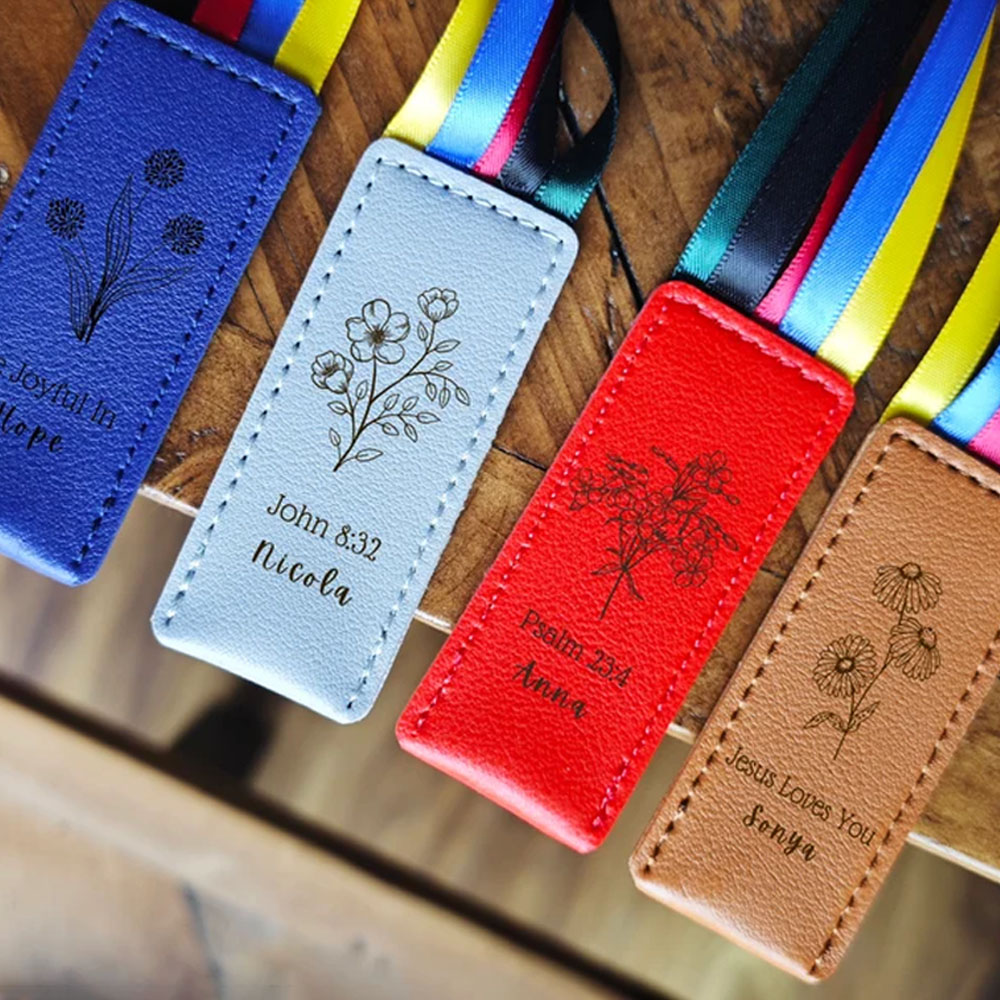 Personalized Bible Verse Name Multi Page Leather Bookmark Unique Christian Gifts