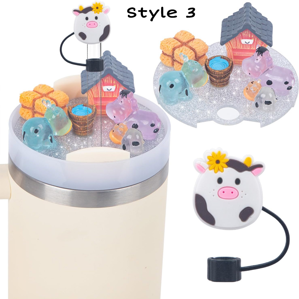 Personalized Stanley Style Cup Accessories with Silicone Straw Cover, Tumbler Cup Bunny Lid Topper Charms Decor 30OZ 40OZ, Easter Gifts for Kids/Women