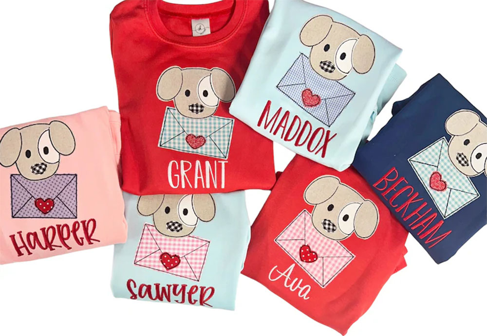 💌BUY 2 FREE SHIPPING💌Girls and boys Valentine's Day shirt, personalized valentines shirt, embroidered valentines shirt