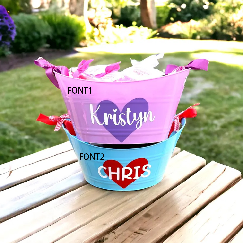 Personalized Name Valentine Basket for Kids, Valentine Gift Basket, Valentine's Day Bucket, Valentine's Basket for Kids, Kids Valentine Gifts