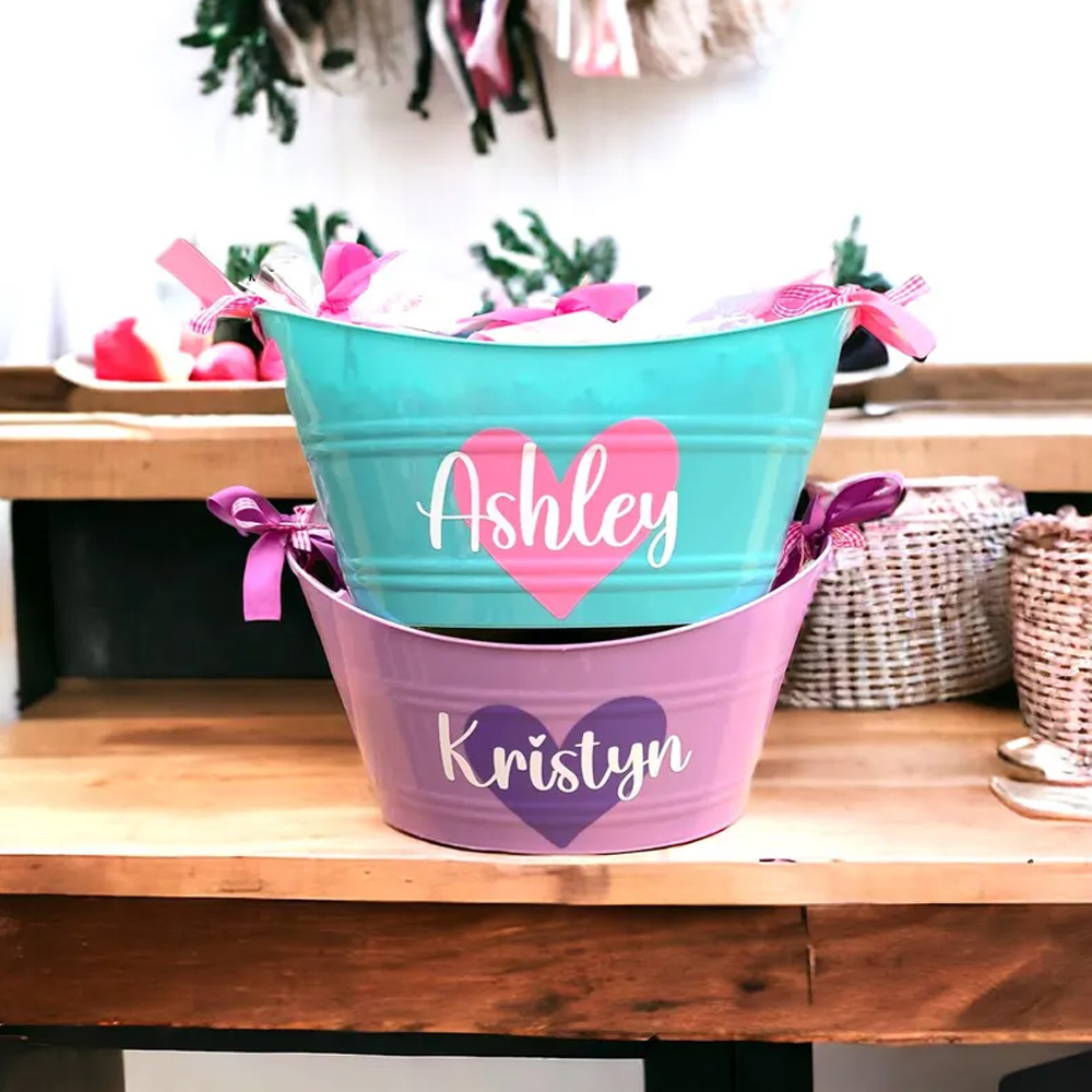 Personalized Name Valentine Basket for Kids, Valentine Gift Basket, Valentine's Day Bucket, Valentine's Basket for Kids, Kids Valentine Gifts