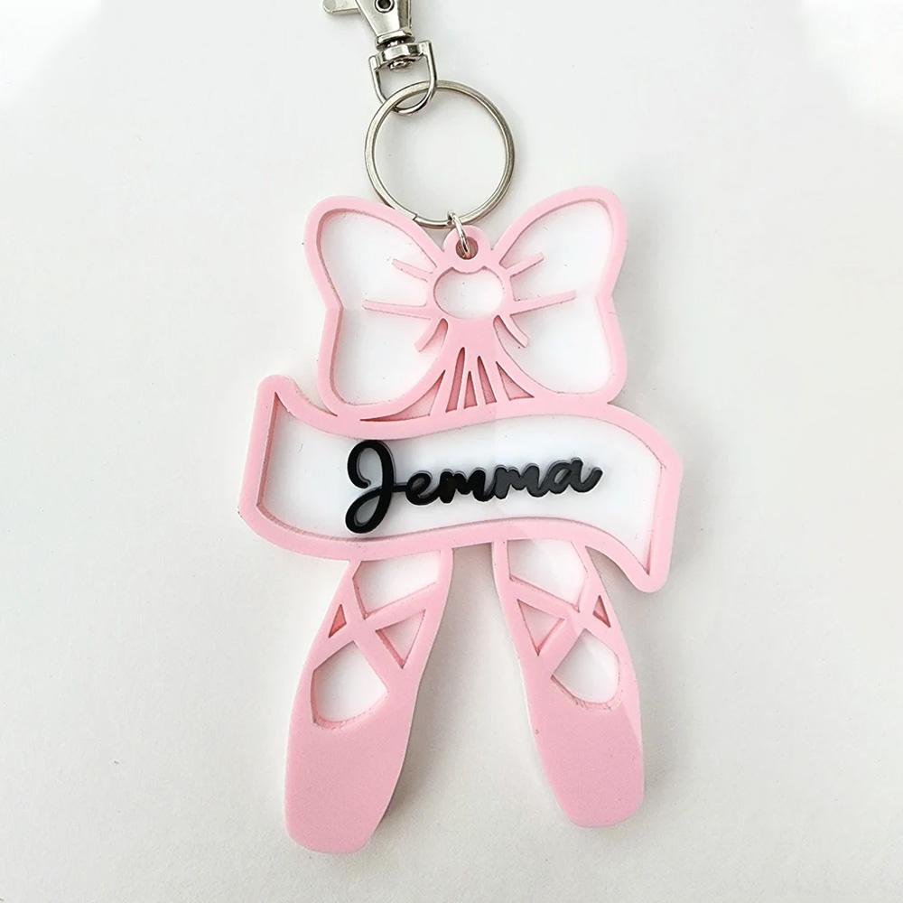 Personalized Ballet Bag Tag, Keychain, Dance Bag Tag, Custom Dancer, Tap, Jazz, Team Keychains, Team Bag Clips, Dance Recital