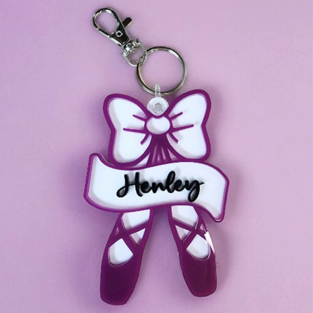 Personalized Ballet Bag Tag, Keychain, Dance Bag Tag, Custom Dancer, Tap, Jazz, Team Keychains, Team Bag Clips, Dance Recital