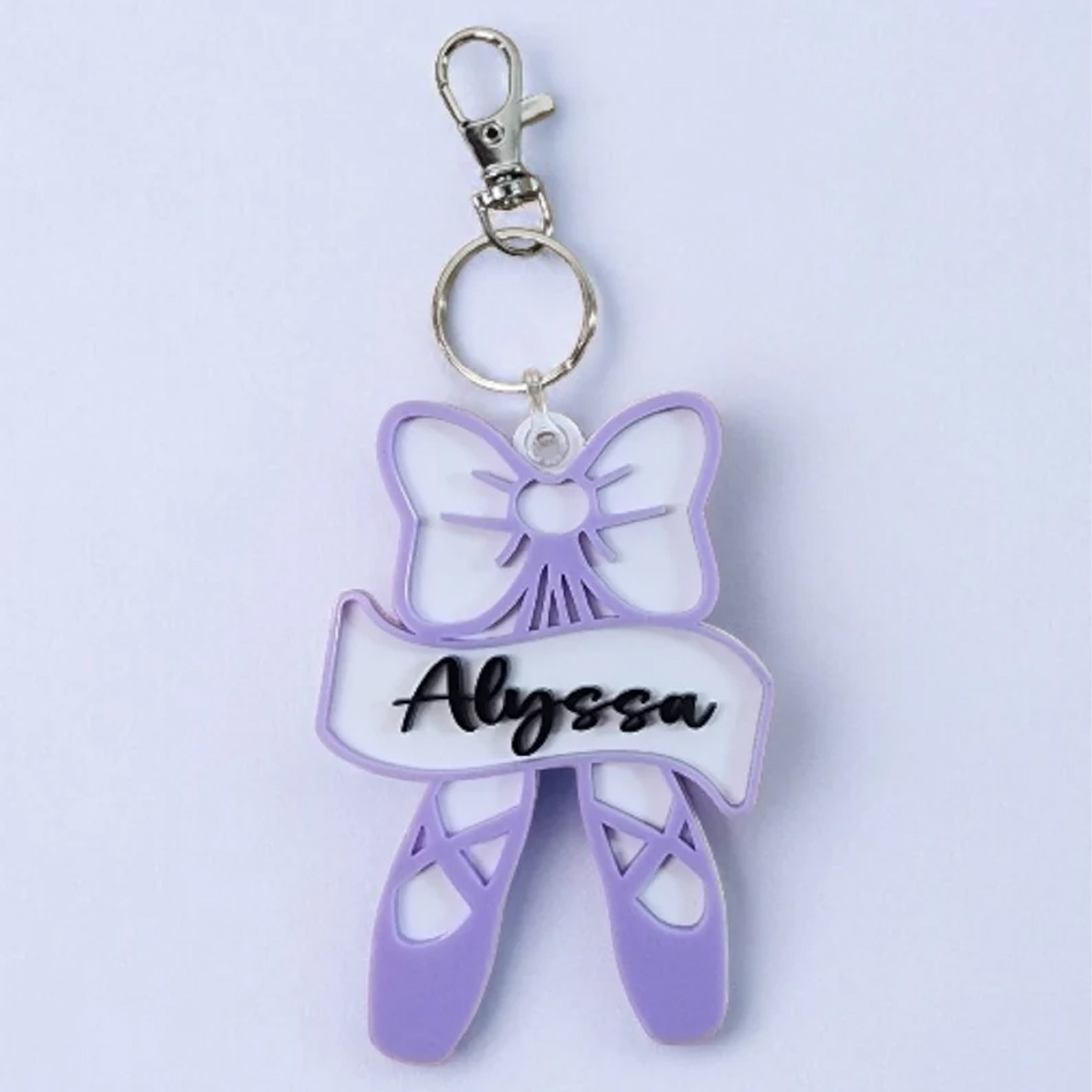 Personalized Ballet Bag Tag, Keychain, Dance Bag Tag, Custom Dancer, Tap, Jazz, Team Keychains, Team Bag Clips, Dance Recital