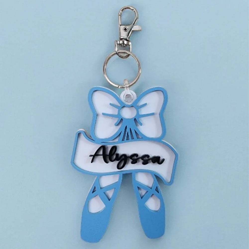 Personalized Ballet Bag Tag, Keychain, Dance Bag Tag, Custom Dancer, Tap, Jazz, Team Keychains, Team Bag Clips, Dance Recital