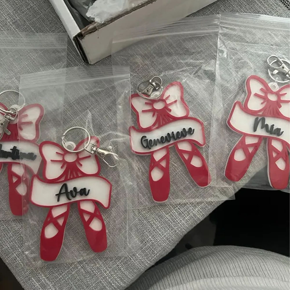 Personalized Ballet Bag Tag, Keychain, Dance Bag Tag, Custom Dancer, Tap, Jazz, Team Keychains, Team Bag Clips, Dance Recital