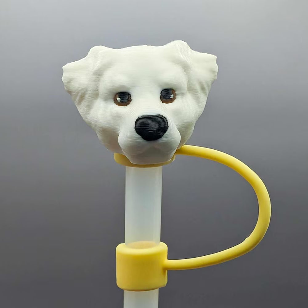 Personalized Large Dog Straw Topper, 3D Printed Dog Straw Toppers, Birthday Gift For Dog Lovers, Cute Tumbler Accessory Gift Idea For Friend