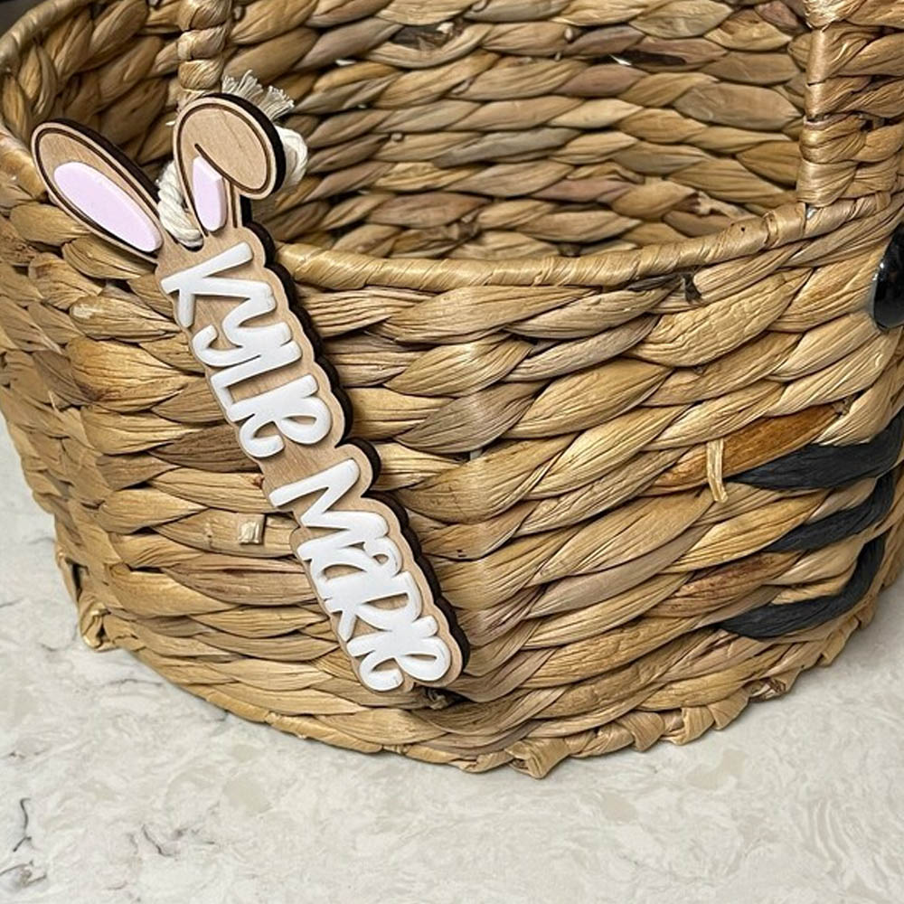 Easter Basket Tag, Bunny Ear Name Tag, Bunny Basket Tag, Easter Name Tag, Easter Basket Decor