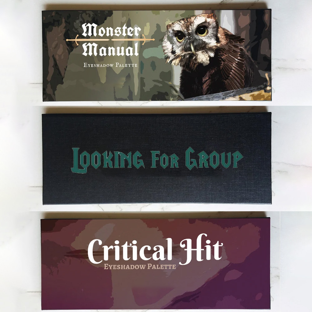 Monster Manual, Looking for Group, Critical Hit Eyeshadow Palette, DND Makeup, Handmade, Gifts for Dungeon Master, Gifts for Women