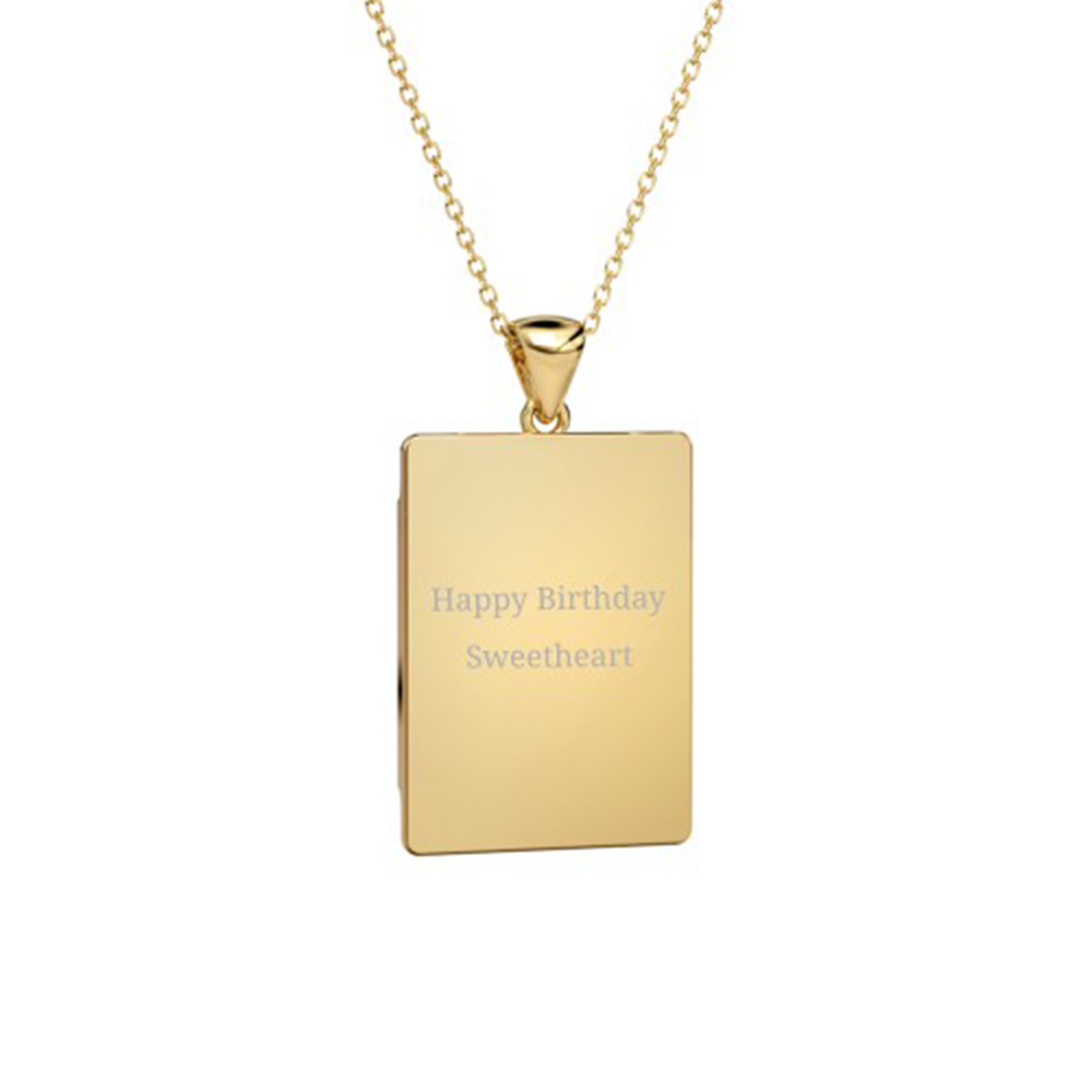 Engravable 18K Gold Plated Initial Tag Pendant Necklace, Free Chain Free Gift Box