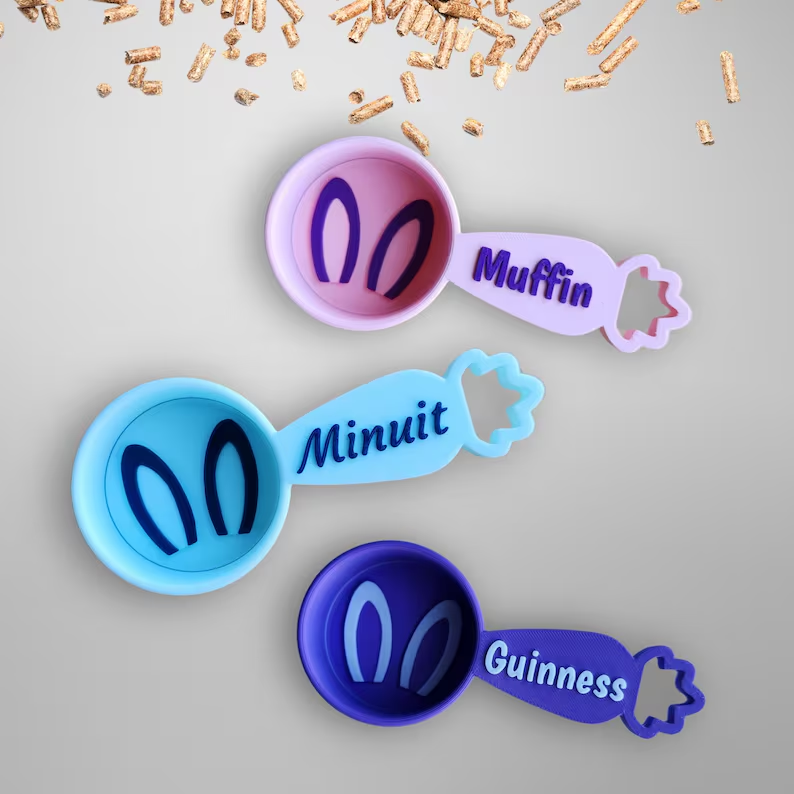 Personalized Rabbit Food Scoop, Pet Food Measuring Cup, Rabbit Pellet Scoop, Bunny Gift Idea