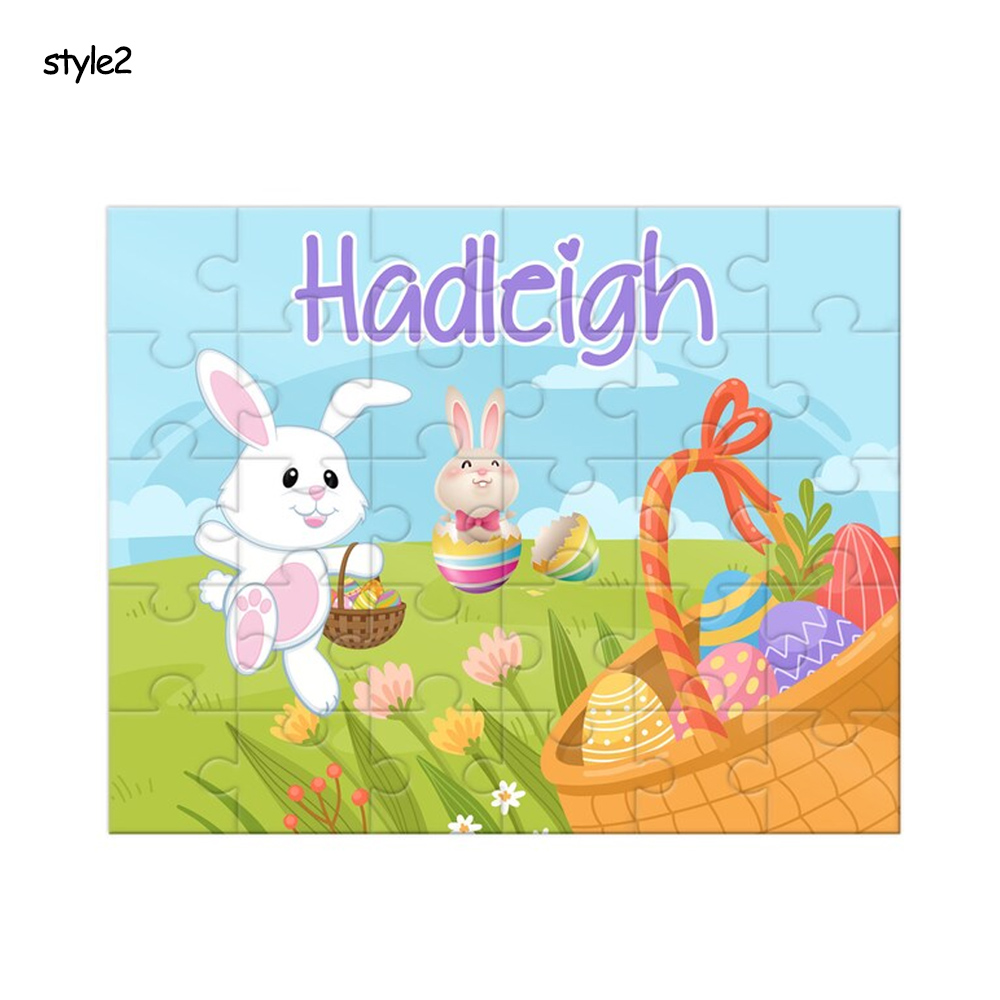 Personalized Easter Bunny Puzzle for Boys & Girls, Kids' Puzzle, Easter Basket Filler Gift