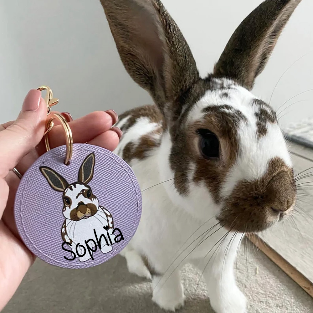 Personalized Bunny/Hamster Lover Keyring with Your Rabbit on, Rabbit Mum Birthday Gift for Her, Pet Keyring, Bunny/Hamster Lover Gift, Daughter Gift, Easter Gift