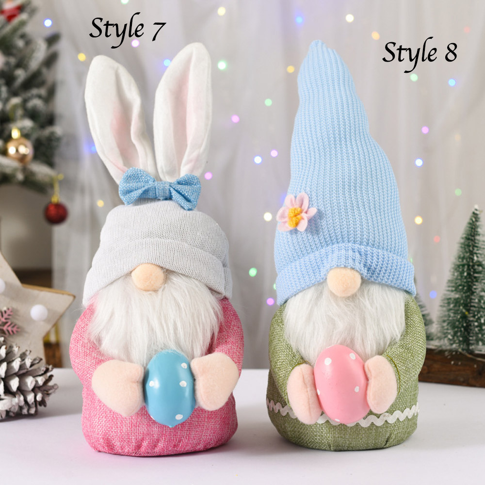 Personalized Easter Gnomes Bunny Plush Doll,Bunny Holding Eggs,Colorful Knitted Hat Dwarf Elf Faceless Old Man Doll,Easter Decorations,Gifts for Kids