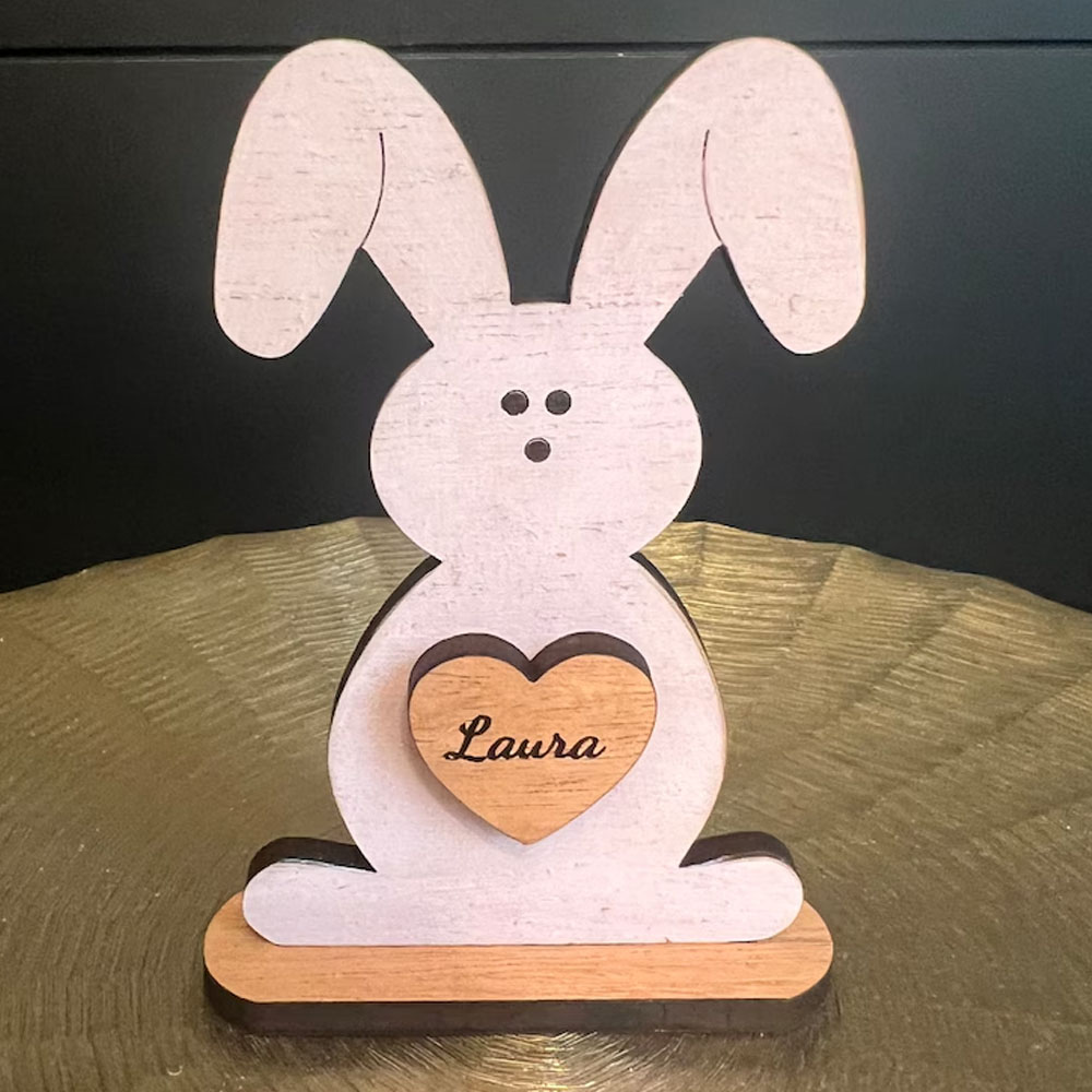 Custom Name Easter Bunny Statuettes, perfect for home display or fun place settings at your Easter table, Gifts for Girl/Boy/Kids