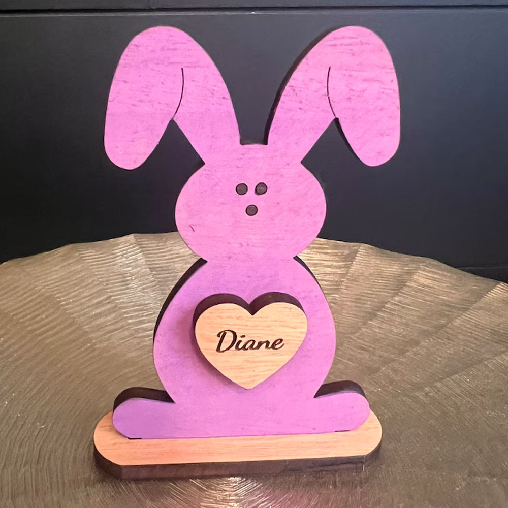 Custom Name Easter Bunny Statuettes, perfect for home display or fun place settings at your Easter table, Gifts for Girl/Boy/Kids