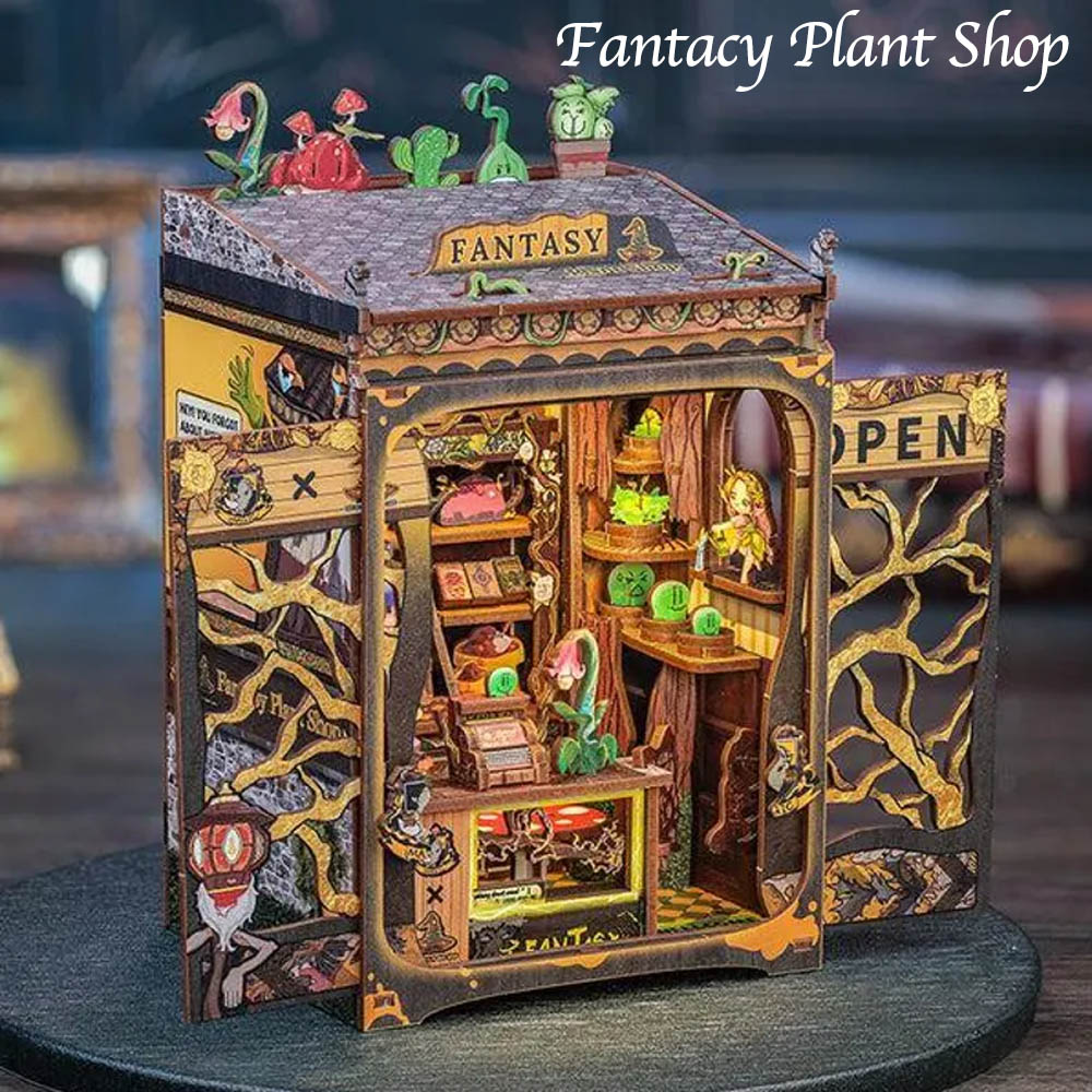 Personalized Miniature Roombox Kit, DIY 3D Puzzles Book Nook Kit for Adults, Wooden Doll House, Library Bookshelf Decor, Gifts for Book Lovers Women Men