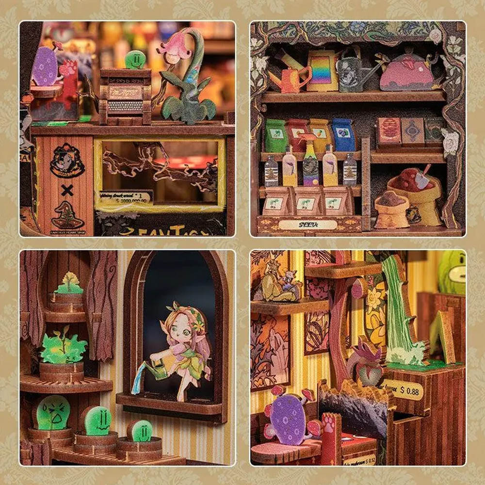 Personalized Miniature Roombox Kit, DIY 3D Puzzles Book Nook Kit for Adults, Wooden Doll House, Library Bookshelf Decor, Gifts for Book Lovers Women Men